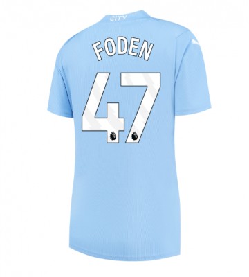 Manchester City Phil Foden #47 Koszulka Podstawowych Kobiety 2023-24 Krótki Rękaw